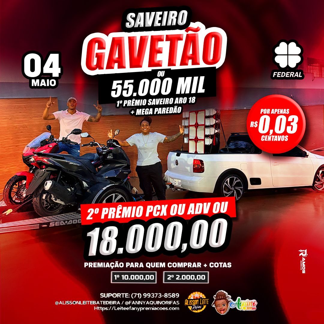 SAVEIRO GAVETÃO + MEGA PAREDÃO OU 55.000,00